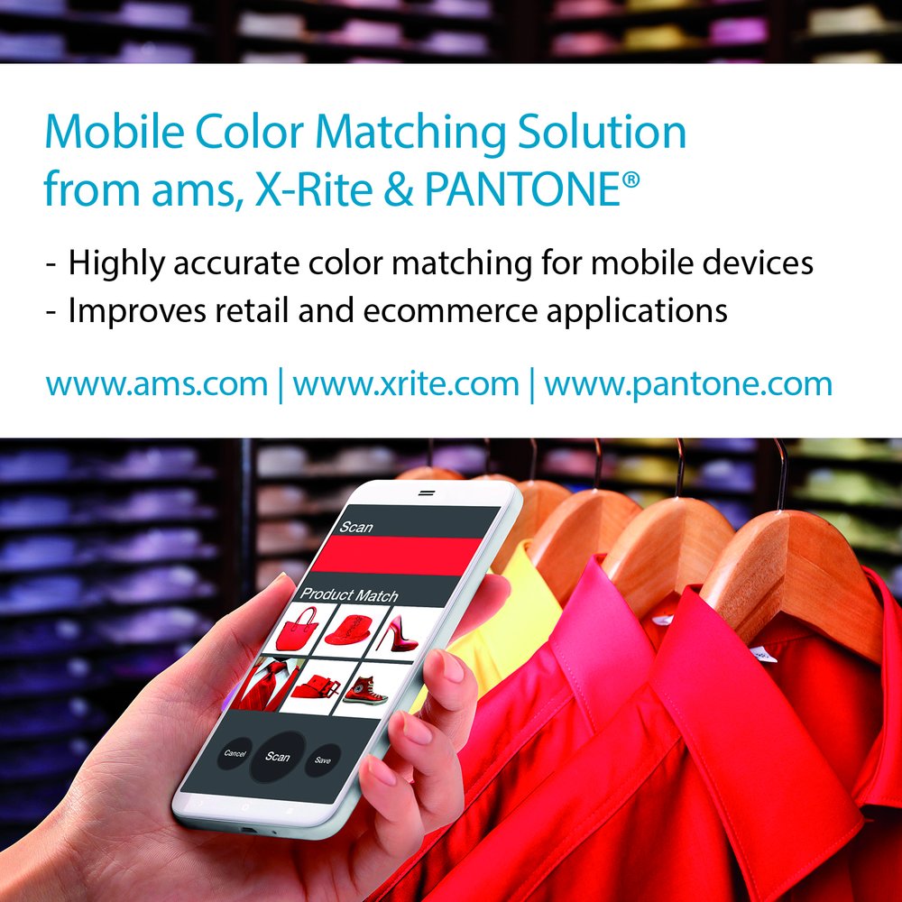 ams, X-Rite and PANTONE&reg; to develop a mobile color sensing solution